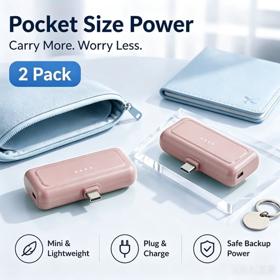 5000mAh Portable Power Pack, 2 Pack