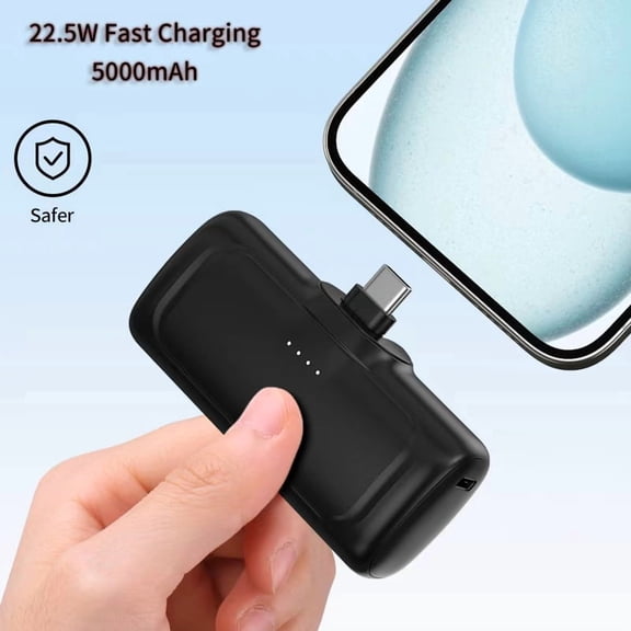 5000mAh Portable USB-C Fast Charging Power Bank, 22.5W Mini Pocket Charger for Android Phones