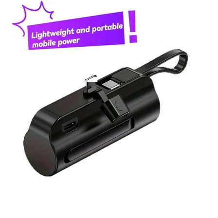 Mini Power Bank Portable Charger, OSAIV 5000mAh Battery Pack Compatible with iPhone 17/16/15/14/13/12 Series and Android, Black