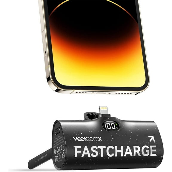 VT052L 5000mAh Power Bank,Portable Charger Battery Pack,Compatible with iPhone,Black