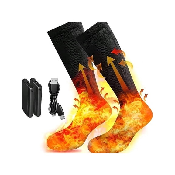 5000mAh Rechargeable Heated Socks For Men Women - 4 Heat Settings, Electric Foot Warmer Thermal Socks For Outdoor Camping, Skiing, Hiking, Hunting Winter Outdoor & Indoor