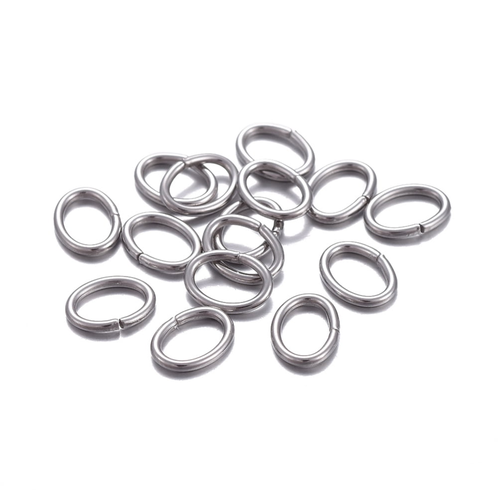 5000pc Tarnish Resistant 304 Stainless Steel Jump Rings Open Jump Rings Oval Stainless Steel Color 18 Gauge 8x6x1mm Inner Diameter: 4x6mm