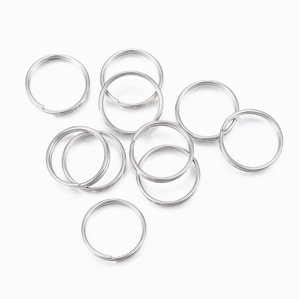5000pc Tarnish Resistant 304 Stainless Steel Split Rings Double Loops Jump Rings Stainless Steel Color 12x1.5mm about 10.5mm inner diameter