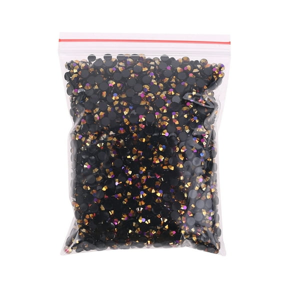 5000pcs Black Gradient Flat Back Gems Round Crystal Rhinestones for DIY Crafts Nail Art Clothes Shoes Bags