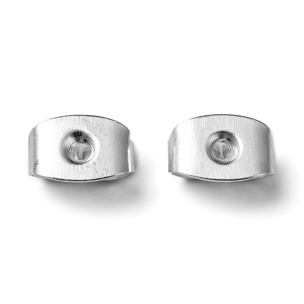 5000pcs Iron Ear Nuts Friction Earring Backs for Stud Earrings Silver color 6x4x3mm Hole: 0.7~1.0mm