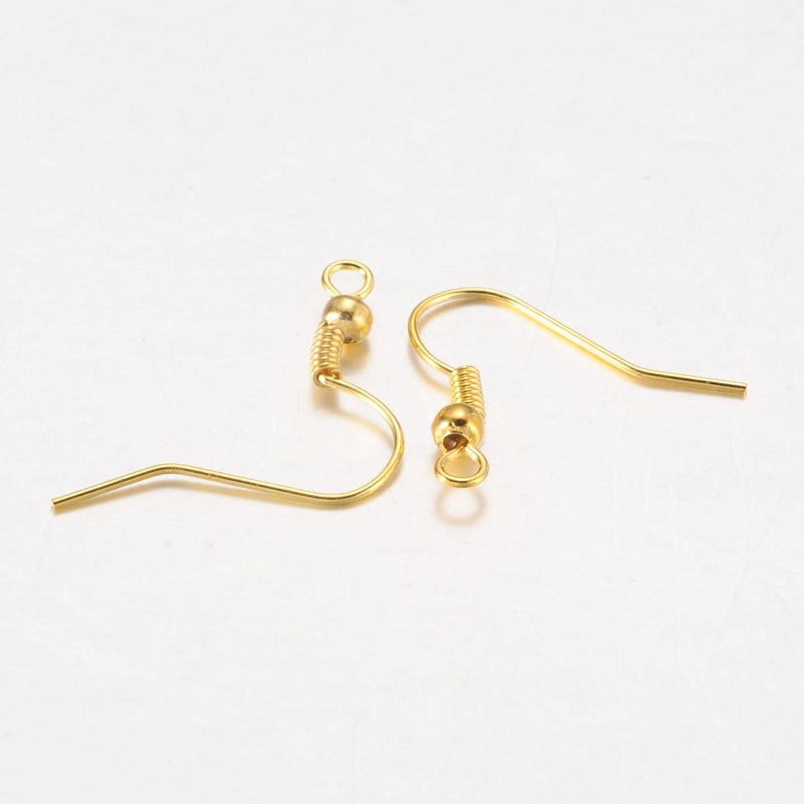 5000pcs Iron Earring Hooks Ear Wire with Horizontal Loop Cadmium Free & Lead Free Golden 17~19x0.8mm Hole: 2mm 22 Gauge Pin: 0.6mm