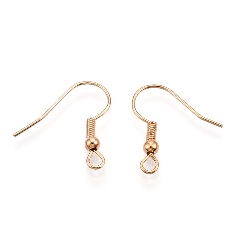 5000pcs Iron Earring Hooks Ear Wire with Horizontal Loops Light golden 19~21x18~20mm Pin: 0.65mm
