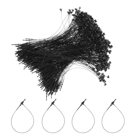 Uxcell 5000Pcs Plastic Tag Ties Fastener 5" Security Loop Tie Pins Hang Tags Snap Lock for Clothing Price Tag Shoes Snap Lock Luggage Label, Black