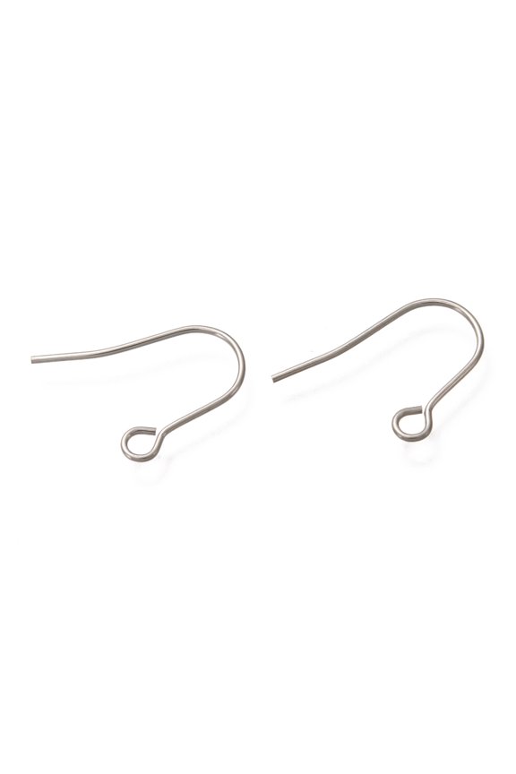 5000pcs Resistant 304 Stainless Steel Earring Hooks Ear Wire with Horizontal Loop Stainless Steel color 18mm Hole: 2mm 21 Gauge Pin: 0.7mm
