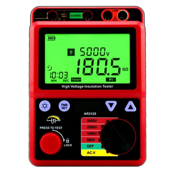 5000v Digital Insulation Resistance Tester, Grounding Resistance Meter, Shake Meter, High-Precision Megohmmeter Ar3125 /AR3126 ,Hand & Power Tool