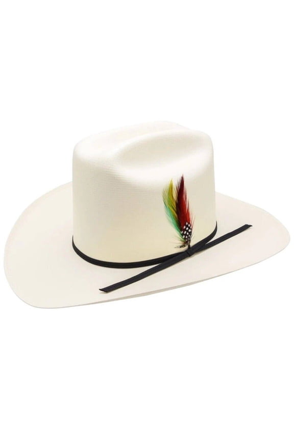 5000x Rancher Straw Cowboy Hat With Feather 5” Crown 3 1/2” Brim Handmade