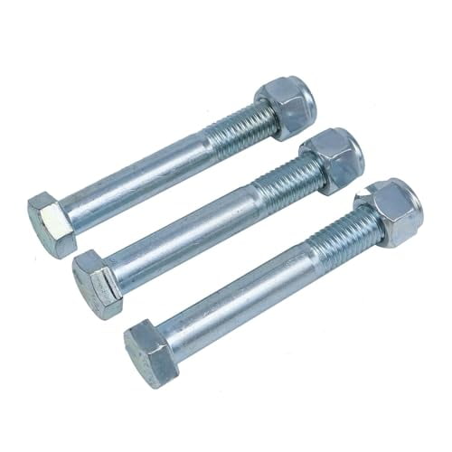 500101 Shear Bolts with Nylock Nuts for Rotary Cutters Grade 5 (1/2 inch X 3-1/2 inches) 3 Pack
