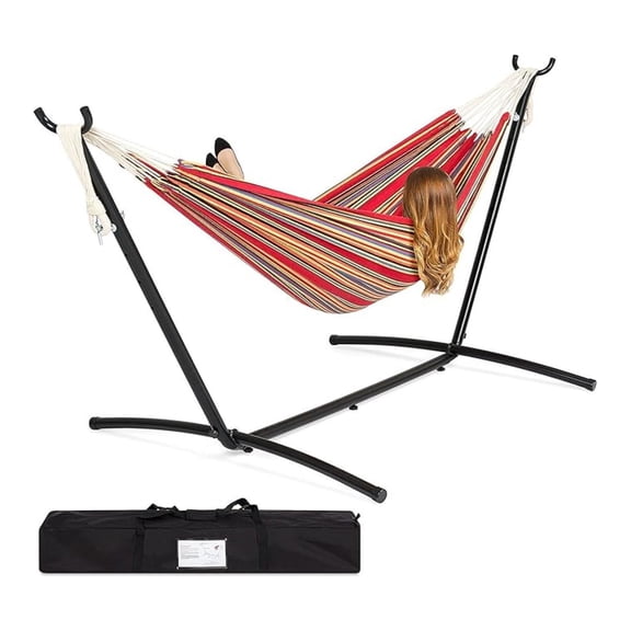 50038 Hammock Stand, Red Stripes