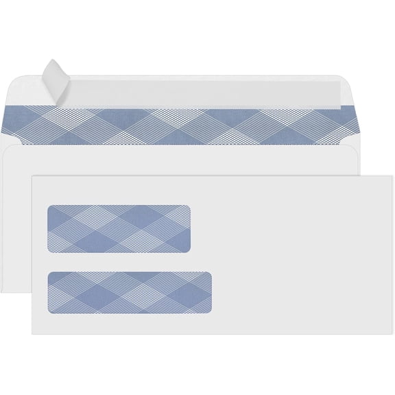 5009 Double Window Security Envelopes, PANDRI NO.9 Self Seal White Envelopes Designed for Invoices and QuickBooks, Business Statements & Documents - Number 9 Size 3 7/8 Inch X 8 24 LB