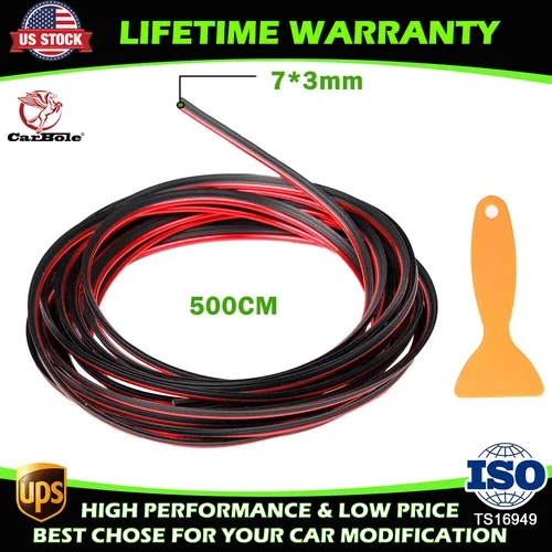 500Cm Car Interior Door Gap Edge Line Insert Molding Trim Strip Deco Accessory