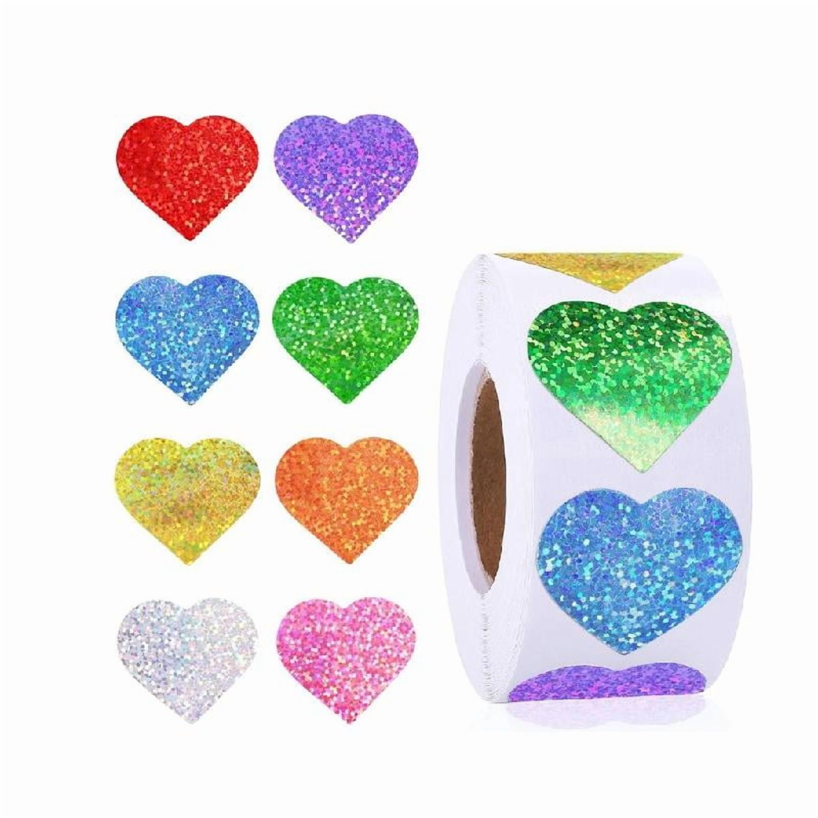 VILLCASE 500pcs Gold Heart Thank You Stickers - Self-Adhesive Labels For Candy Bags, Gifts, Packaging (2.5x2.5cm)