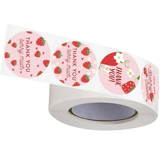 500Counts Strawberry Thank You Labels Seal Sticker Adhesive Labels ...