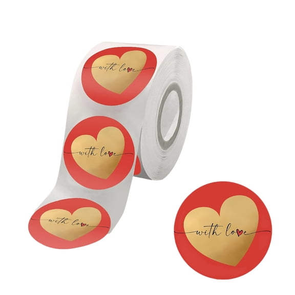 500Counts Valentines Day Heart Sticker Adhesive Labels Valentines Wrapping Sticker for Envelope Cards Package