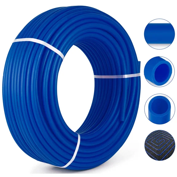 500Ft 3/4" Non-Barrier PEX Tubing Blue Pipe for Hot and Cold Water Plumbing and Radiant Floor Heating System