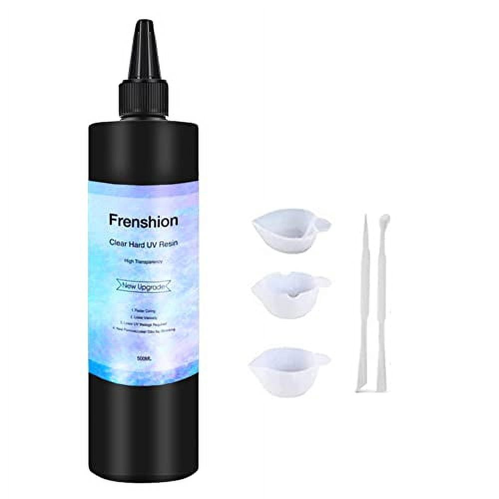 500G Upgrade Crystal Clear Transparent UV Resin+5 Type of Silicone Resin Tool Cup Stick For DIY Jewelry Making,Casting & Coating