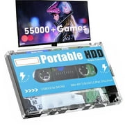500GB Portable Retro Game Hard Drive, 55,000+ Games, Batocera 33 System, Compatible with 90+ Emulators,Supports PS3/PS2/PSP/DC/SS/WII/WIIU, Windows/Mac/PC