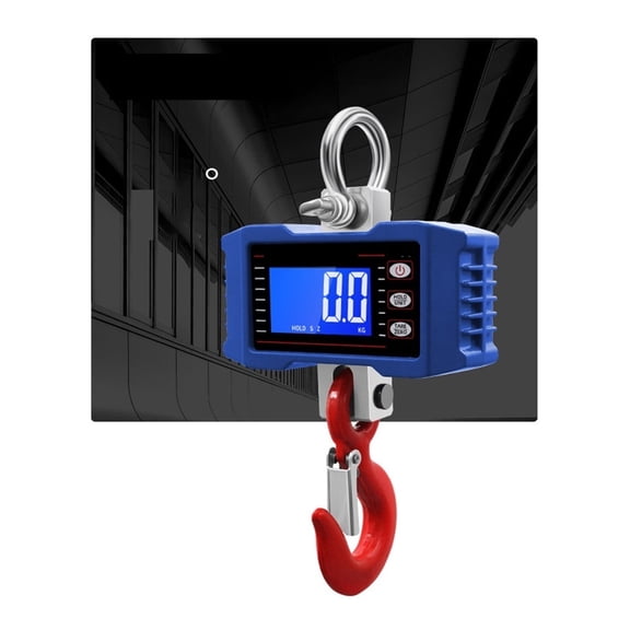 1000Kg/500Kg Digital Hanging Scale Crane Portable Heavy Duty LCD Backlight Industrial Hook Scales Unit Change