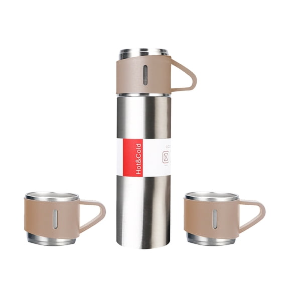 500L Insulated Thermos Bottle with 2 Extra Cups  Sport Flask Cup for Hot & Cold Drink