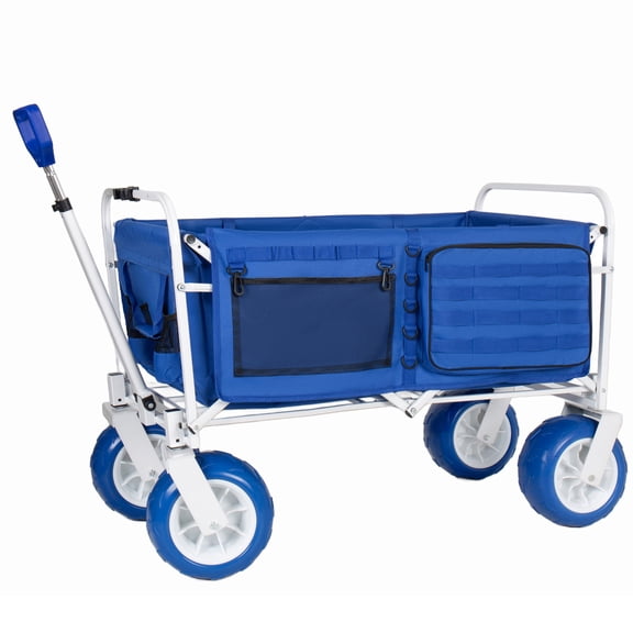 500LB Heavy Duty Beach Cart Oversized 150L Foldable Wagon with All Terrain Wheels