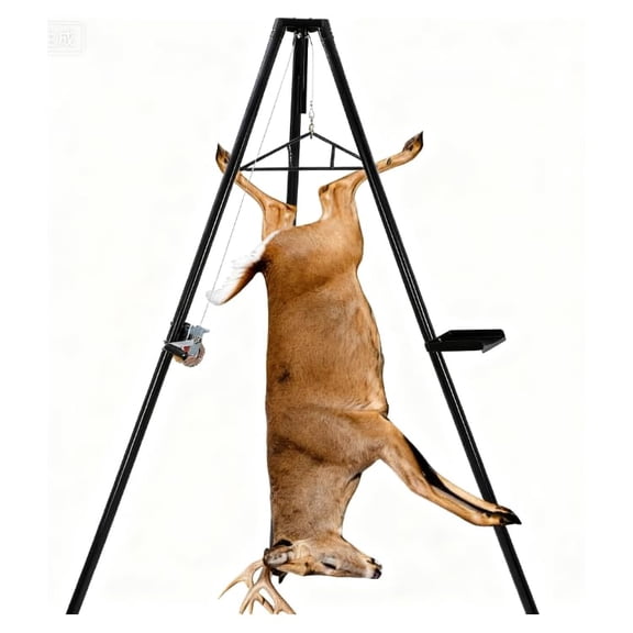 500LB Truck Hitch Mount Deer Hoist Kit, 360 Swivel Winch and Gambrel for Hunting Game Processing