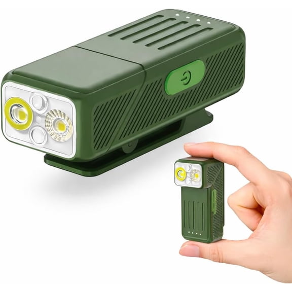 500LM Mini EDC Flashlight Clip- Running Light, Rechargeable Pocket Light with 90? Rotatable , 10-Mode Hands-Free Safety Light for Runners, Night Walking, Cycling & Use