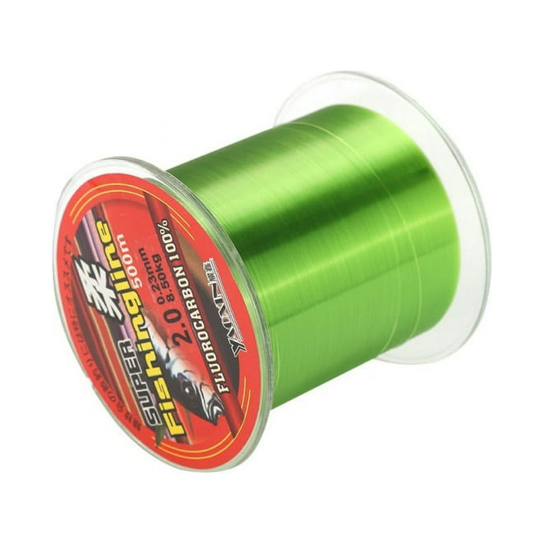 500M Nylon Fishing Line Fluorocarbon Coated Monofilament Fishing Leader Line Carp Fishing Wire Fishing Accessories Green, Size: F 9.9kg