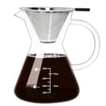 thumbnail image 1 of 500ML 16.9oz Glass Pour Over Coffee Maker with Double Stainless Filte - 4 Cup (Approx Refers to 4 oz. Per Cup) Thickened Heat-Resistant Paperless Pour Over Coffee Dripper Perfect Extraction for Home, 1 of 6