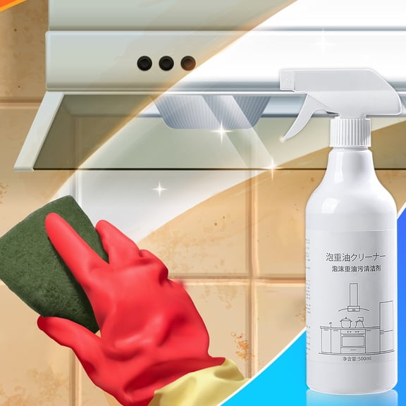500ML Anhydrous Kitchen Cleaner Foam Spray - Stain Remover and Degreaser for Kitchen Utensils, Stove, Range Hood