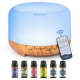 thumbnail image 1 of 500ML Aromatherapy Oil Diffuser, Auto Shut Off (When Water Runs Out) Essential Oil Aroma Diffuser with 6 Bottle 10ML Essential Oil Set for Home Office Bedroom, 1 of 9