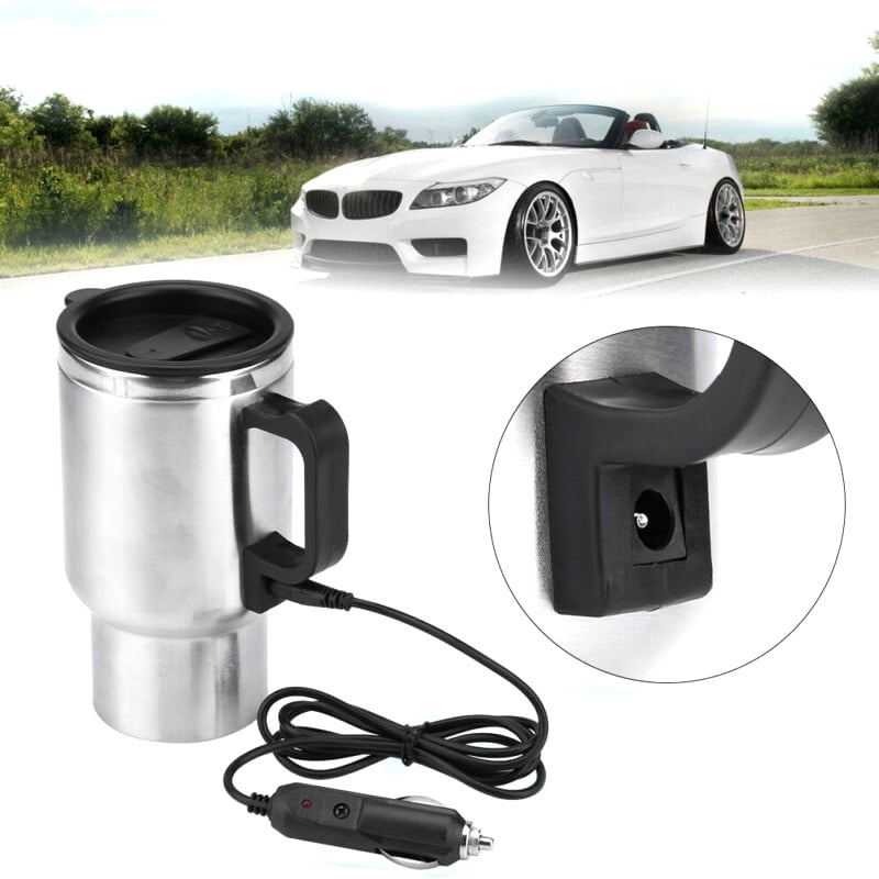 Travel Coffee Heated Mug 450Ml Car Based Heating Stainless Steel