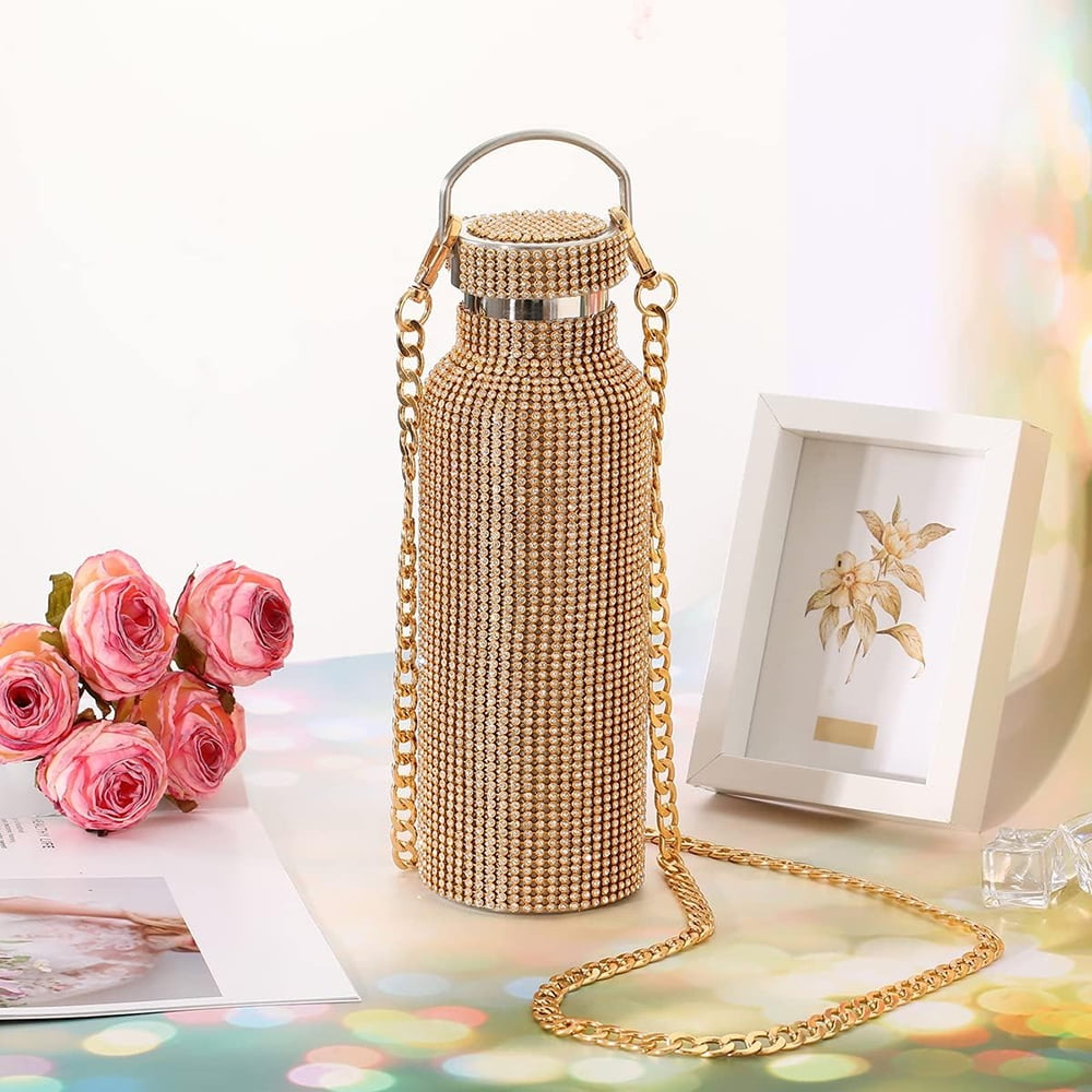 500ML Diamond Water Bottle Bling Rhinestone Stainless Steel Thermal