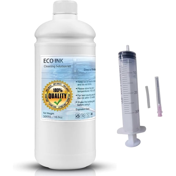 500ML Eco Solvent Ink Cleaning Solution Compatible for TX800 XP600 DX2 DX4 DX5 DX6 DX7 Solvent Print Head and Water-Based Cleaning Printer
