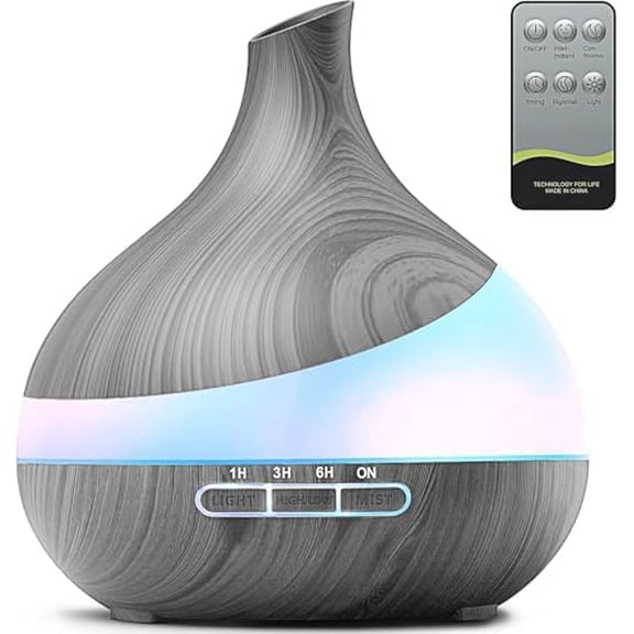 500ML Essential Oil Diffuser: Aroma Diffuser with Remote Control for Hotel Spa Yoga Room - Humidifiers for Bedroom with 14 Colors LED Night Light for Kids/Women Home Relaxation