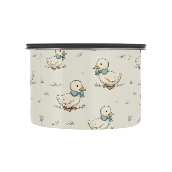 500ML Food Storage Container Food Storage Tank Coffee Storage Container 304 Food Grade Stainless Steel Corrosion Resistant Adorable White Duck Design