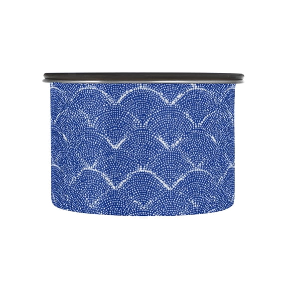 500ML Food Storage Container Food Storage Tank Coffee Storage Container 304 Food Grade Stainless Steel Corrosion Resistant Azure Chevron Zigzag Lines