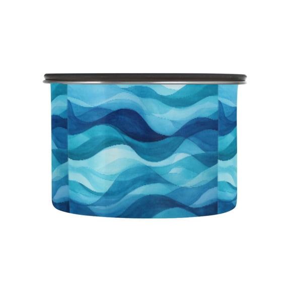 500ML Food Storage Container Food Storage Tank Coffee Storage Container 304 Food Grade Stainless Steel Corrosion Resistant Beautiful Blue Sea