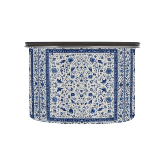 500ML Food Storage Container Food Storage Tank Coffee Storage Container 304 Food Grade Stainless Steel Corrosion Resistant Beautiful Pattern Blue