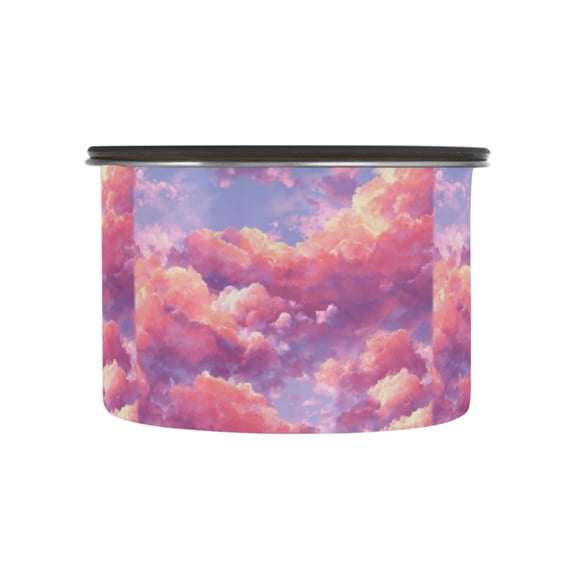 500ML Food Storage Container Food Storage Tank Coffee Storage Container 304 Food Grade Stainless Steel Corrosion Resistant Beautiful Pink Clouds