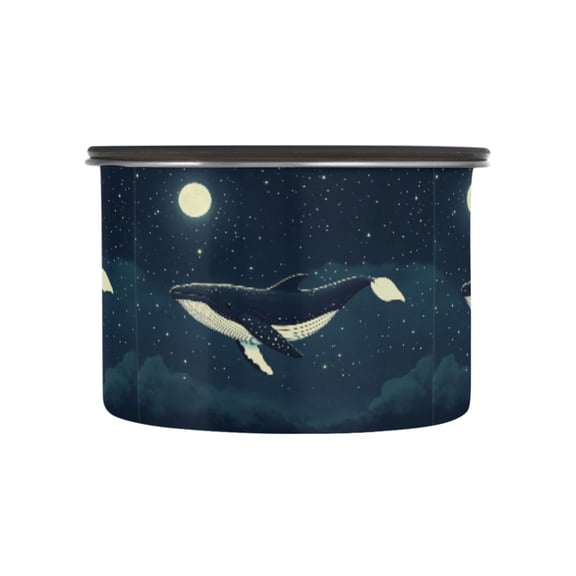 500ML Food Storage Container Food Storage Tank Coffee Storage Container 304 Food Grade Stainless Steel Corrosion Resistant Beautiful Starry Sky Whale