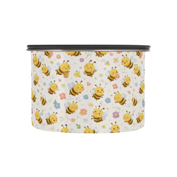 500ML Food Storage Container Food Storage Tank Coffee Storage Container 304 Food Grade Stainless Steel Corrosion Resistant Bees Yellow