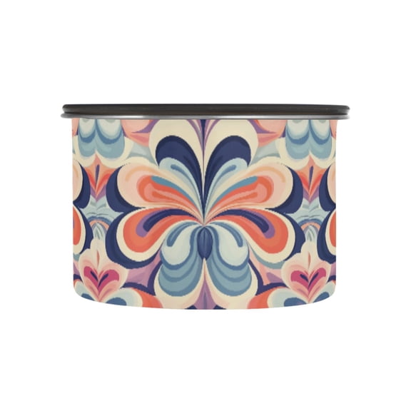 500ML Food Storage Container Food Storage Tank Coffee Storage Container 304 Food Grade Stainless Steel Corrosion Resistant Blue Flower Pattern