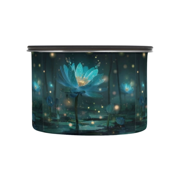 500ML Food Storage Container Food Storage Tank Coffee Storage Container 304 Food Grade Stainless Steel Corrosion Resistant Blue Lotus Fireflies