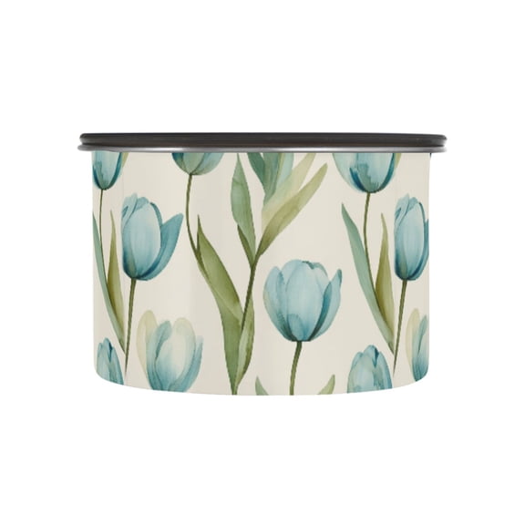 500ML Food Storage Container Food Storage Tank Coffee Storage Container 304 Food Grade Stainless Steel Corrosion Resistant Cartoon Blue Tulip