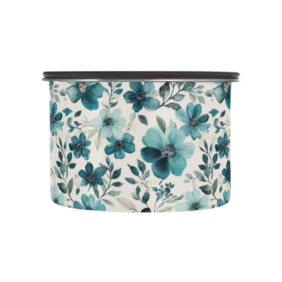 500ML Food Storage Container Food Storage Tank Coffee Storage Container 304 Food Grade Stainless Steel Corrosion Resistant Cartoon Turquoise Flowers