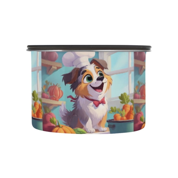 500ML Food Storage Container Food Storage Tank Coffee Storage Container 304 Food Grade Stainless Steel Corrosion Resistant Chef Dog